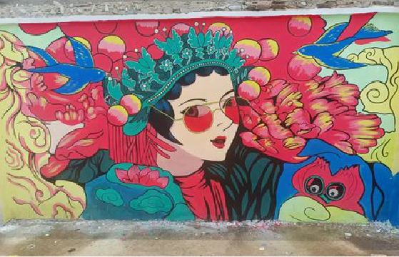  潜山墙体彩绘-网红墙