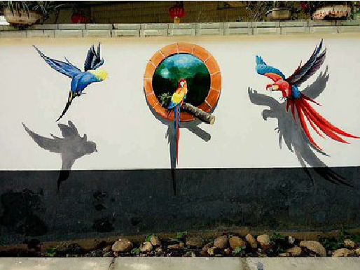  潜山视觉错位-3D墙绘设计