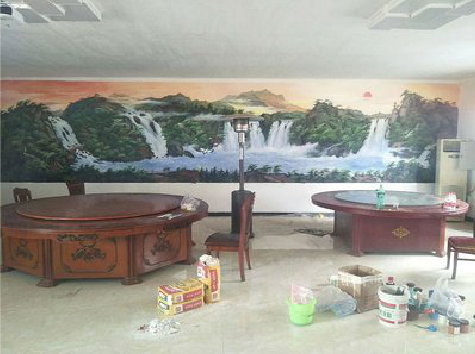  潜山墙绘-写实风景