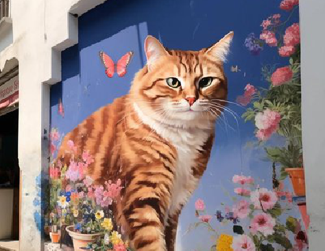  潜山自己绘制有个性的手绘墙