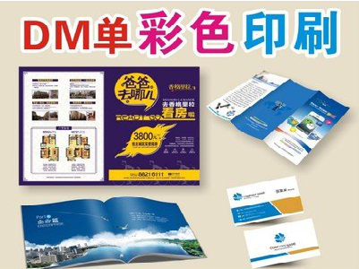  潜山单页印刷，色彩搭配简单。